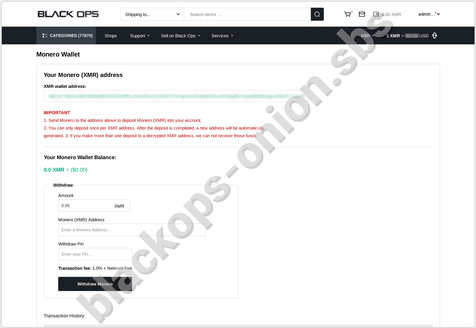 Blackops Monero Wallet - Blackops Market Link Security
